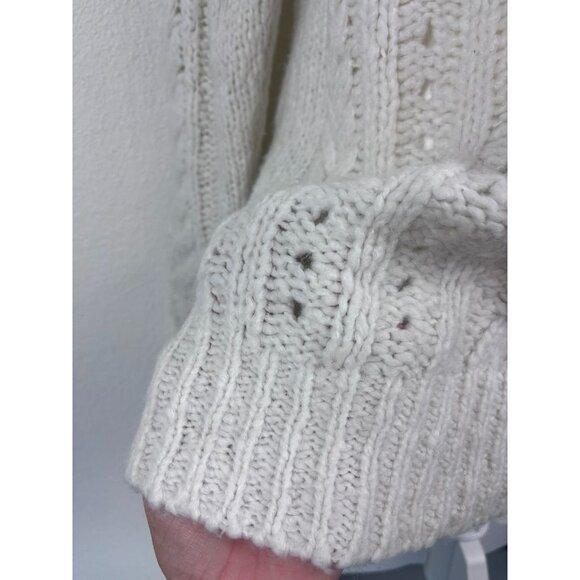 Smartwool women's XS ivory moon ridge boyfriend wool blend‎ oversized sweater - Picture 4 of 10